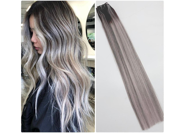 Extensii Clip-On DeLuxe Balayage #1B Brilliant Grey