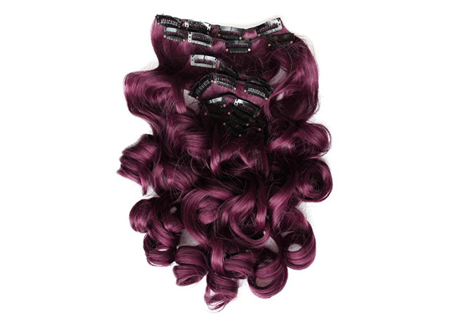 Clip-On Ondulat Sintetic Wine