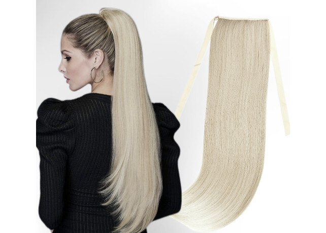 Coada de par Russian Hair  #60A Blond Platinat
