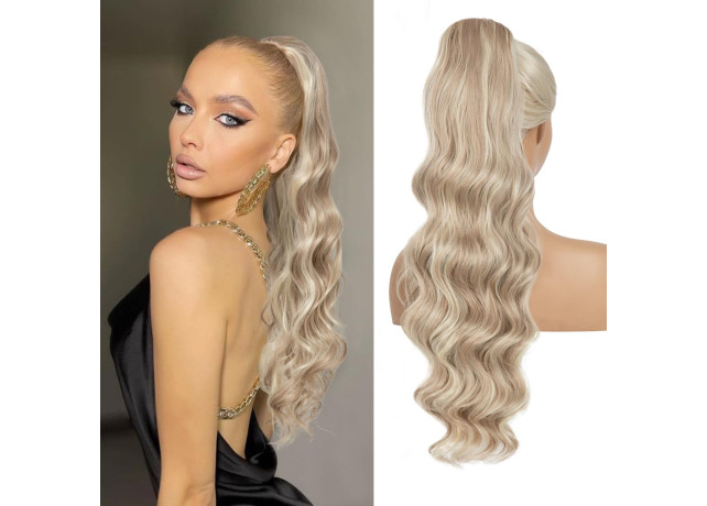 Coada de Par cu snur Blond #18/60 , 70 cm