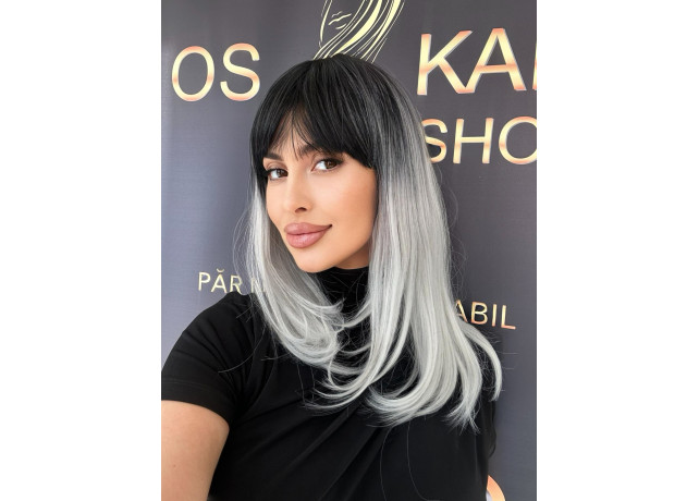 Peruca bobo ombre cu breton 1b/Grey