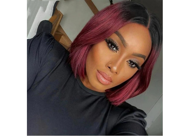 Peruca din par natural Short Burgundy