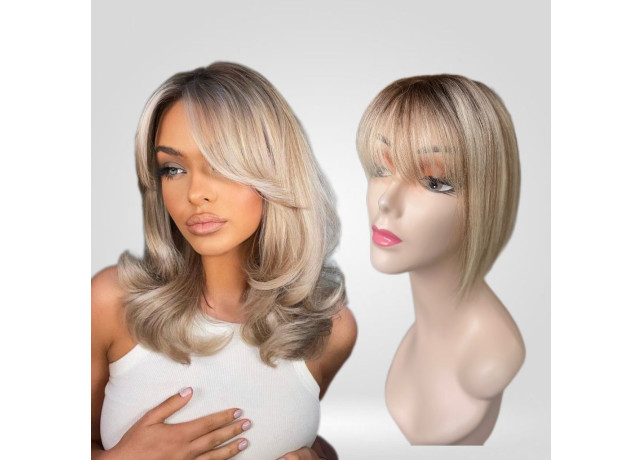 Peruca partiala cu breton Balayage #4 #60