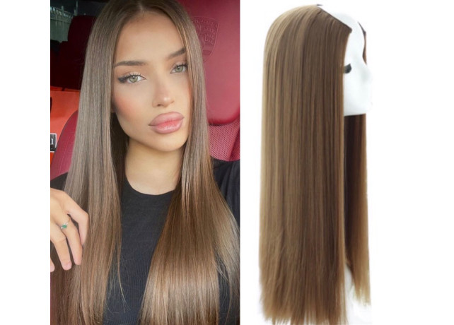 Semiperuca Par Natural U Part Saten Deschis Drept