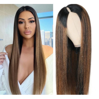 Semiperuca Par Natural U Part Usor Ombre Drept