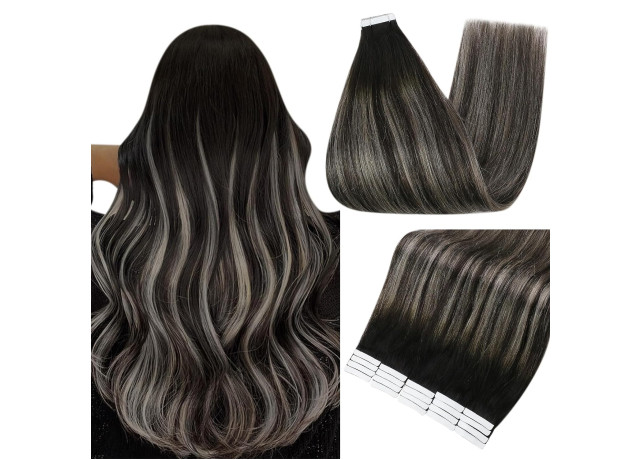 Extensii Tape In Diamond Balayage #1B/Grey