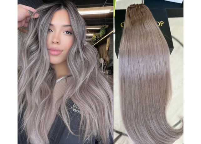 Extensii Clip-on White Platinum Ombre 7/grey